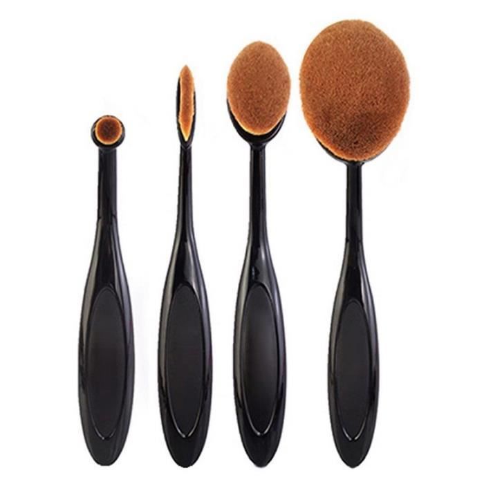 4Pcs- Set Pinceau de Maquillage Cosmétique Brosses Poudre Pinceau Toothbrush Shape Kits pinceaux Maquillage Fond de Teint Pinceaux