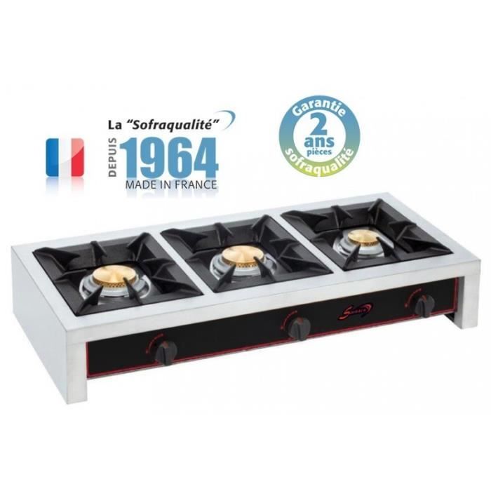 Réchaud Gaz Professionnel - 3 feux - 19000 W -