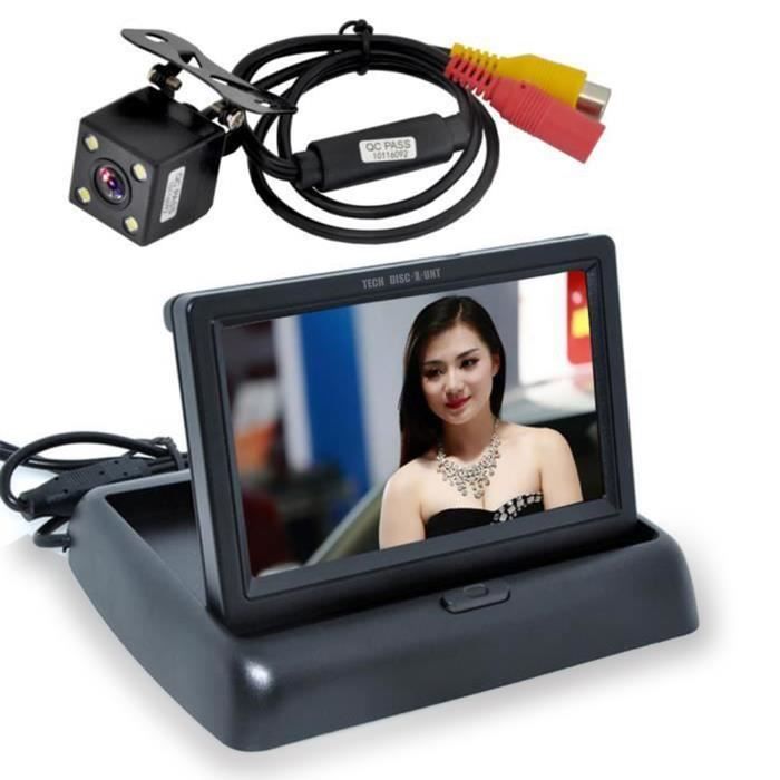 TD® Caméra de recul 4 LED + système de caméra de surveillance 4,3 pouces - Accessoire de voiture pour stationnement