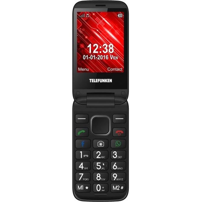 Telefunken Cosi TM360 3G Rouge Téléphone à clapet connecté pour senior