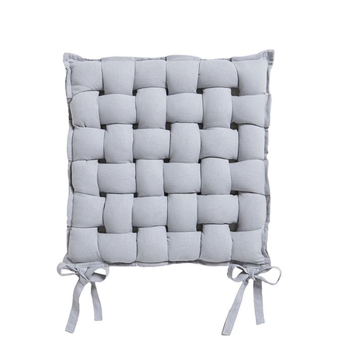 Galette de chaise Tressée - 40 x 40 cm - Gris clair