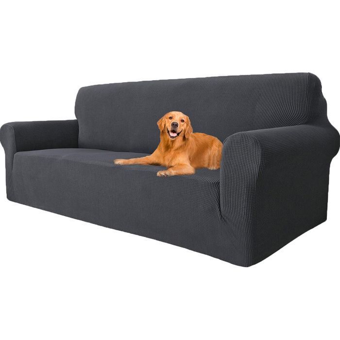 Housse canapé extensible 3 places - OTBACT - ShaFaTao202407 - Gris - Extensible - Antidérapant 185-230 cm