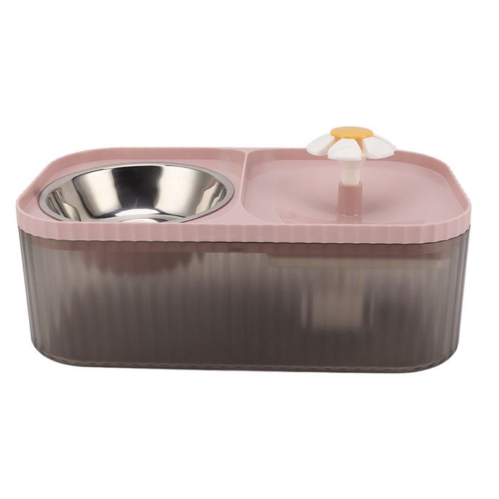 Comparer les prix de Fontaine à eau pour chat rose, bol de nourriture, grande capacité, silencieux, 2 en 1, distributeur d'eau pour animaux de