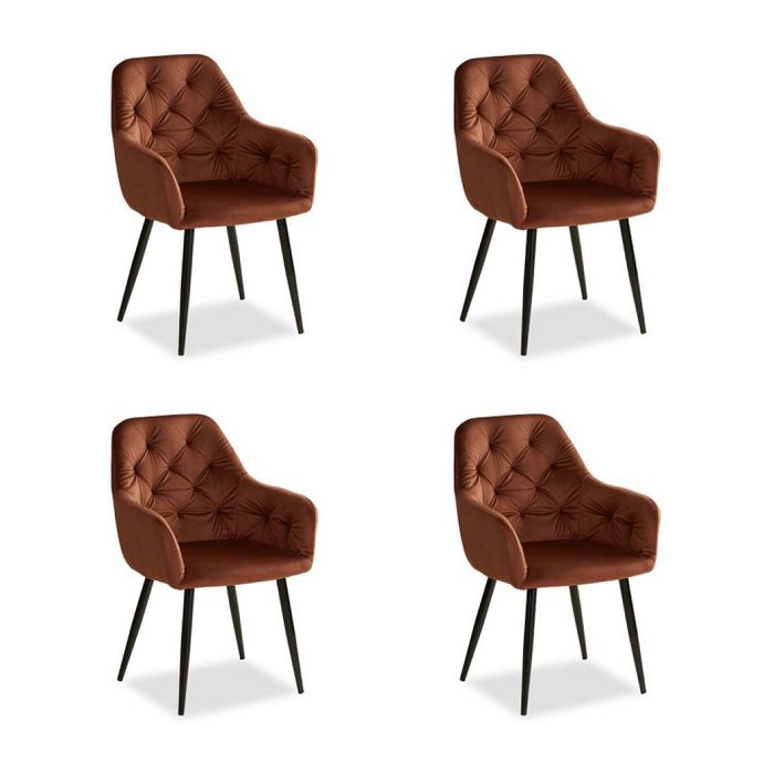 Chaise de salle à manger lot 4 chaises marron