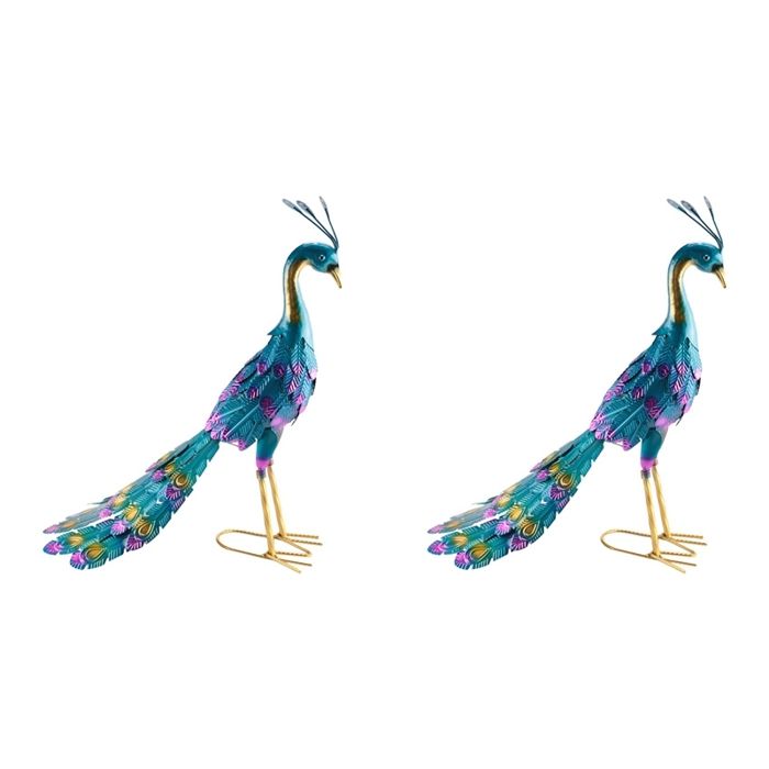 Statue Figurine Paon Dansant En Laiton – 5 Pouces, Style Traditionnel, Finition Marron