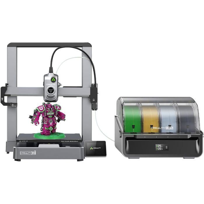 Imprimante 3D Creality HI Combo Multicolore avec CFS Volume 260×260×300 mm Vitesse max 500 mm/s Auto-Nivellement Intelligent