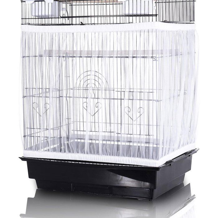 Housse en filet pour cage à oiseaux - Réutilisable - Lavable en machine - Grande housse en filet pour cage à oiseaux - Protection