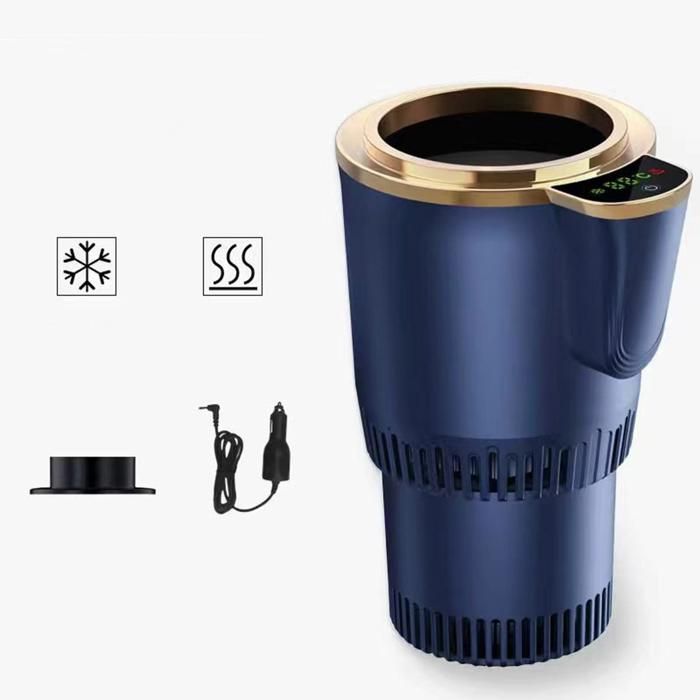 Gobelet isotherme intelligent voiture refroidisseur et chauffe-boisson portable tasse pour boissons chaudes froides bleu
