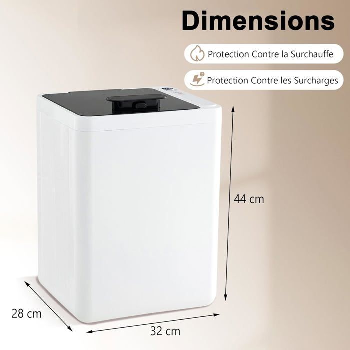 GIANTEX Chauffe-serviettes 23 L avec Arrêt Automatique Ecran LED Minuterie de 15 à 90 min pour 2 Serviettes de 114x178 cm