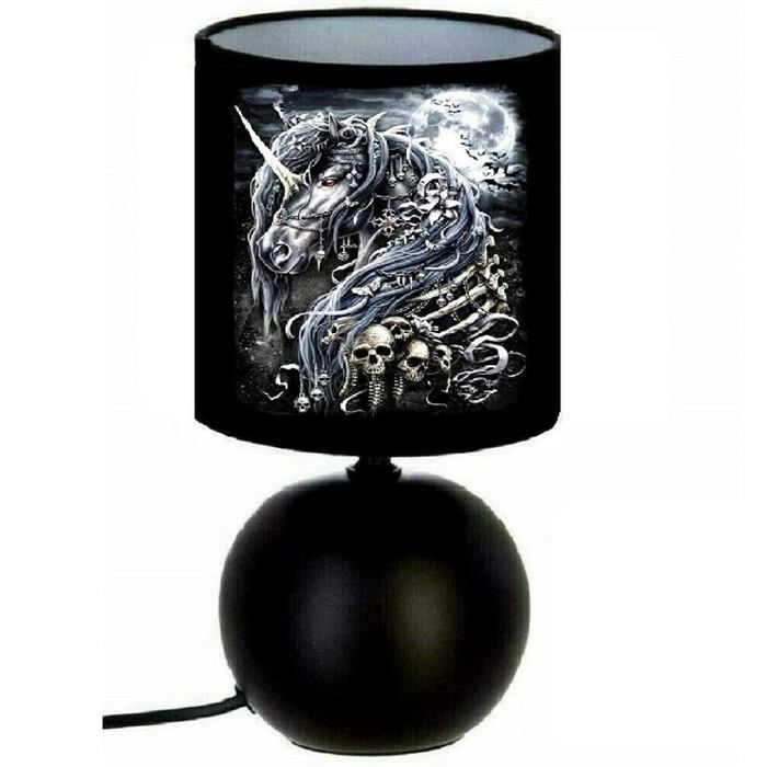 l idee all lampe de chevet noir tete de mort squelette licorne