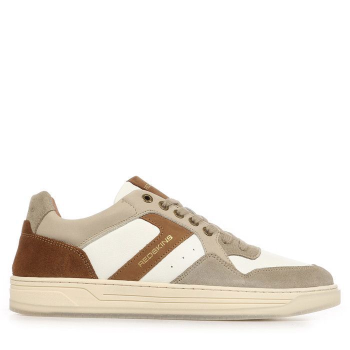 1268 Baskets homme - Redskins - Zenican - Cuir - Beige/Blanc - Léger