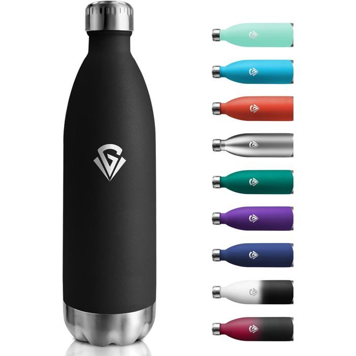 Gourde Inox 1LGourde IsothermeGourde Sport sans BPAÉtanche Double ParoiBouteille deau Acier InoxydableBouteille Isotherme
