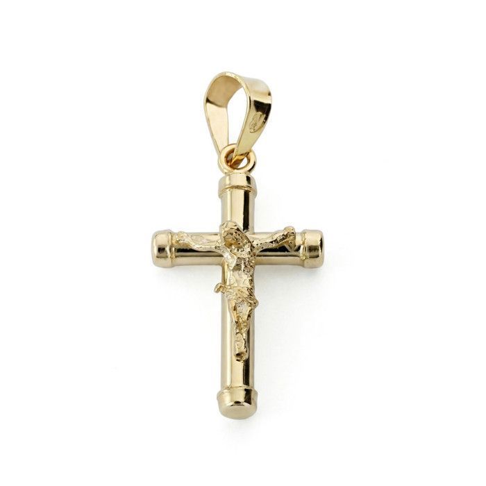 Pendentif Croix Christ Or Jaune - LAtelier dAzur - Or 375/1000 - Dimensions 1.8x1 cm - Poids 0.50 gr Pendentif Croix Christ Or Jaune - LAtelier dAzur - Or 375/1000 - Dimensions 1.8x1 cm - Poids 0.50 gr