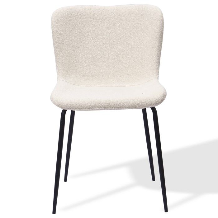 Chaises de salle à manger modernes - Lot de 2 - Dossier rond haut - Trois couleurs: blanc beige vert émeraude