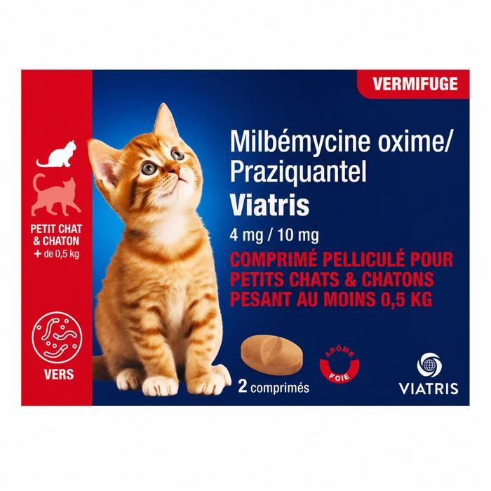 VIATRIS Milbémycine Praziquantel vermifuge chat 0 5-2Kgs