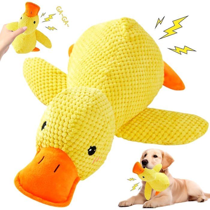 Jouet Chien Canard - 1 Unité - Peluche Robuste - Couineur Anti-Stress - Petit et Moyen Chien - Jaune ACCESSOIRES POUR PULVERISATEUR