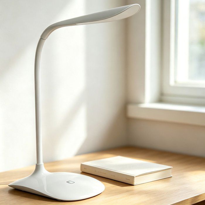 Lampe de lecture tactile à LED 3 niveaux de luminosité rechargeable via USB tube flexible blanche