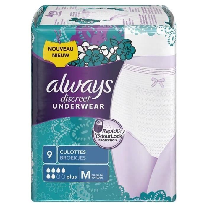 Always Discreet Underwear Plus Culottes Plus Taille M x9 (lot de 2