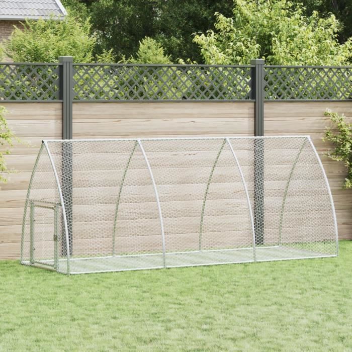 Comparer les prix de Cage à lapin argenté 300x105x120 cm acier galvanisé -BK3281528 (PLA)