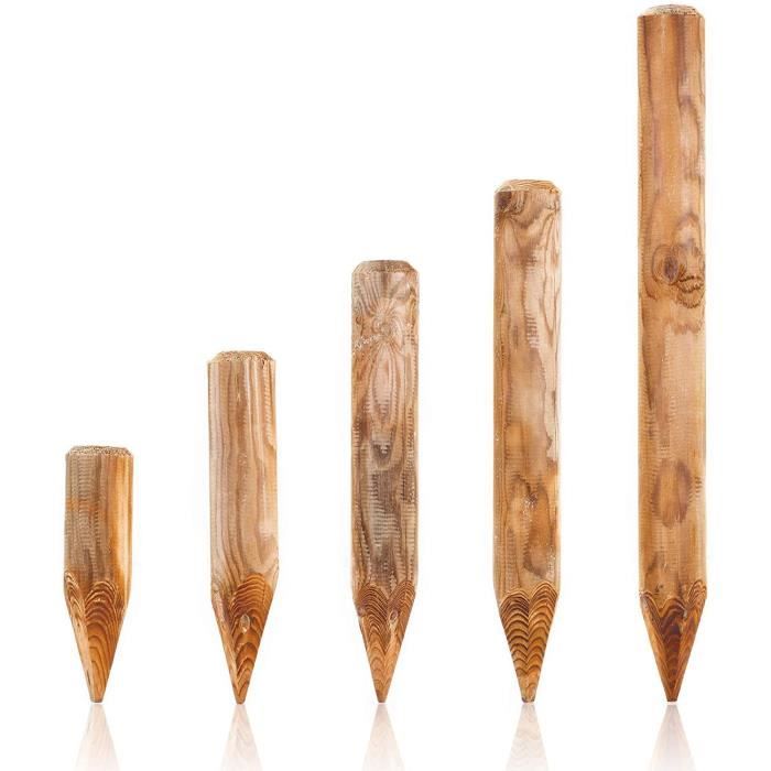 Poteaux darbre ronds palissades en bois · choix de 39 tailles · ø 8cm, longueur: 150cm · bois palisades en bordure de lit [A328]