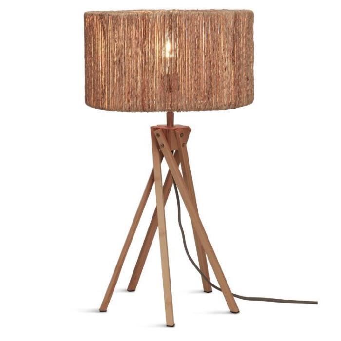 IGUAZU-Lampe à poser jute et bambou 5 pieds H45cm naturel Good & Mojo Ø 30cm / H 45cm Beige