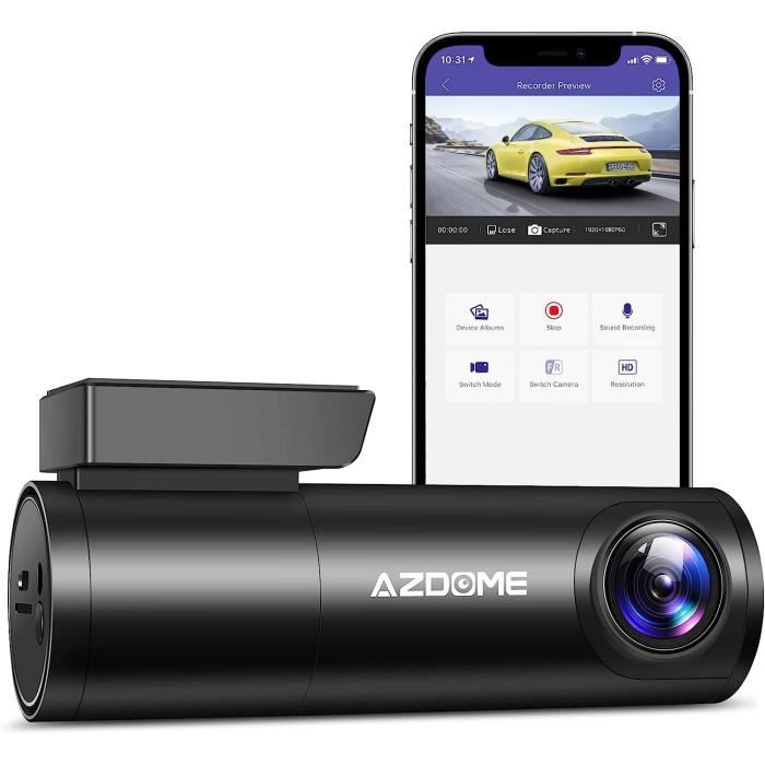 Caméra De Bord - Azdome Dashcam 1296p Wifi App Contrôle Vocal Grand Angle À 170 ° G-capteur Enregistrement Boucle Noctur