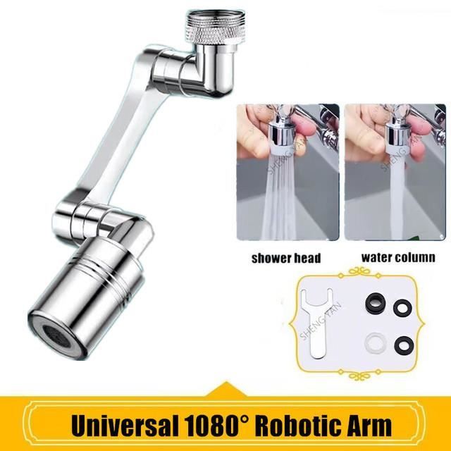 Prolongateur de robinet universel en métal robotique,bras rotatif à 1080  °,Pulvérisateur de ark de cuisine- 1080 Degree Double - Cdiscount Bricolage