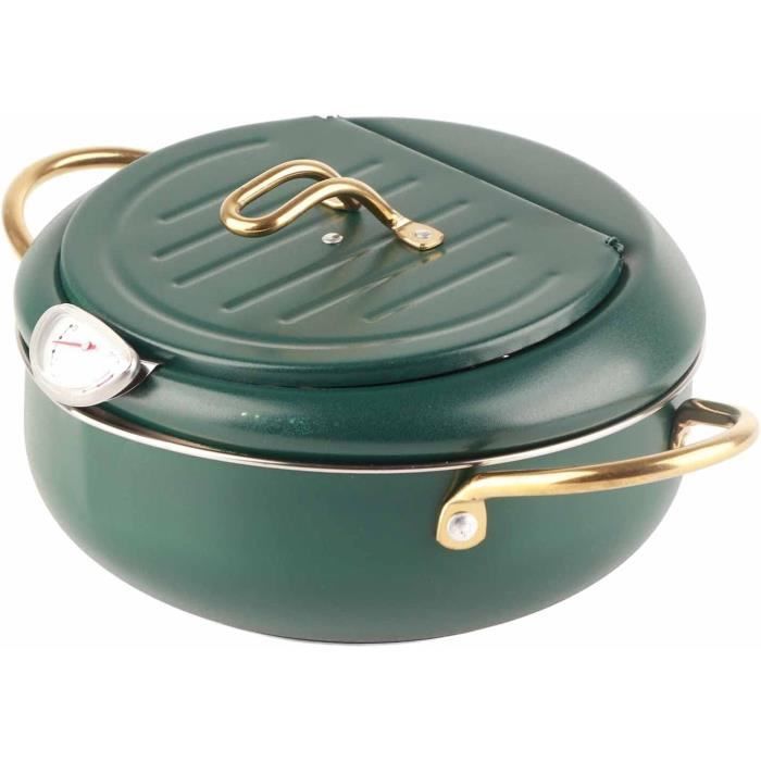 Poêle À Frire Avec Thermomètre, Friteuse En Acier Inoxydable Tempura Pour Cuisinière À Induction