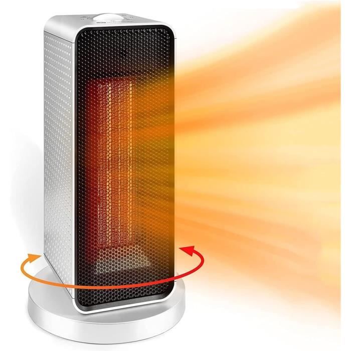 Radiateur Soufflant Céramique Compact 1200W - Chauffage D'appoint Pour Pièces Jusqu'à 20 M² - 12