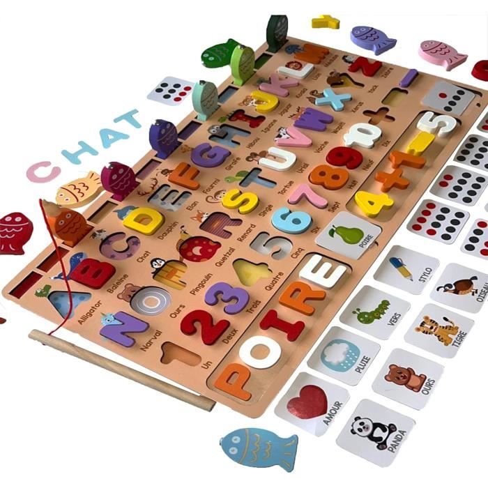 Jeux Montessori Enfant 2 3 4 Ans Puzzle Alphabet Apprendre Couleurs Lire et ecrire motricite Fine Jeu de Peche. Q59 Cdiscount Jeux Jouets