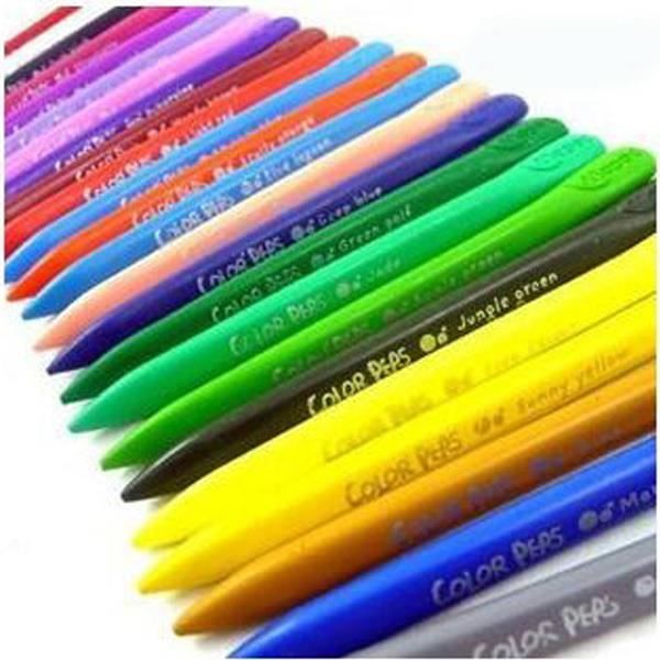 Plastique effaçable 36 couleurs crayon de cire non toxique pour l