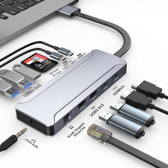 Station d'accueil Surface Pro 4/5/6 USB, adaptateur de hub Surface Pro avec  1 port USB 3.0 + 2 ports USB 2.0, fente pour carte SD + TF, convertisseur