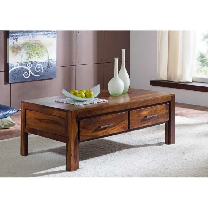 Table Basse Rectangulaire 115x65 Cm Bois Massif De Sheesham