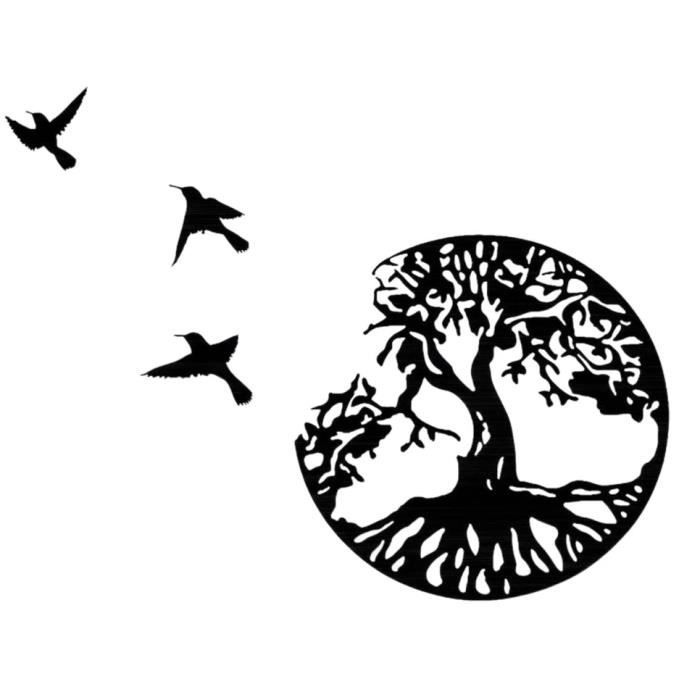 JILIP Décoration Murale d'arbre en Métal, Silhouette Abstraite de Mur en Métal d'arbre, Sculpture Murale Arbre de Vie, pour la Décoration de la Maison Et du Jardin Extérieur (Size : 15.7IN/40cm JILIP Décoration Murale d'arbre en Métal, Silhouette Abstraite de Mur en Métal d'arbre, Sculpture Murale Arbre de Vie, pour la Décoration de la Maison Et du Jardin Extérieur (Size : 15.7IN/40cm