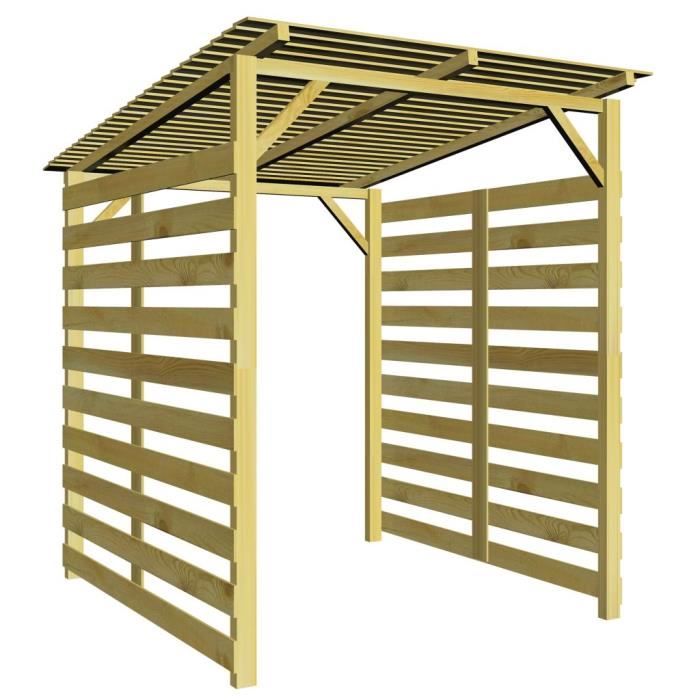abri buche pour stockage du bois de chauffage en bois de pin impregne fsc cdiscount jardin