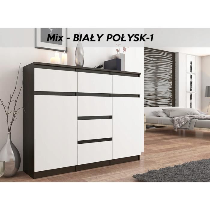 Monaco 3w Commode Contemporaine Meuble Rangement Chambre Salon