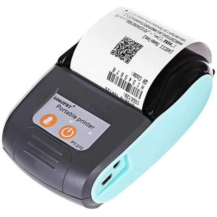 Mini Imprimante Thermique sans Fil Imprimante de Tickets de Caisse Portable avec Papier Batterie Rechargeable pour Android iOS 