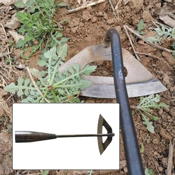 Binette creuse entièrement en acier trempé pour jardinage, rateau à
