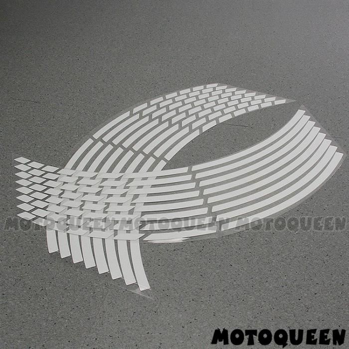 Autocollants Réfléchissants - Ya - 16 Pièces - Blanc - 17 & 18 pouces - Pour Moto