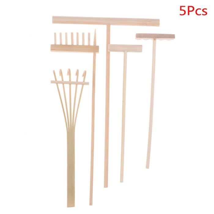 Cayway Lot de 7 râteaux de jardin en bambou - Mini râteau à sable zen - Ensemble d'outils - Râteaux de jardin - Sable et bambou - Pour la maison, le bureau Cayway Lot de 7 râteaux de jardin en bambou - Mini râteau à sable zen - Ensemble d'outils - Râteaux de jardin - Sable et bambou - Pour la maison, le bureau