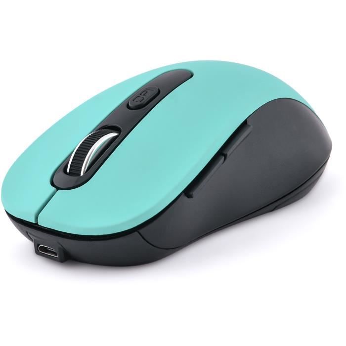 Souris sans fil - BLUESTORK - M-WL-OFF70-GREEN - Rechargeable - 800/1200/1600 DPI - 6 boutons - Vert menthe