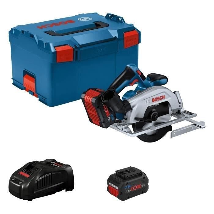 Scie circulaire Bosch Professional GKS 18V-57-2 + 2 batteries ProCORE 18V 5.5Ah + Chargeur GAL1880 C