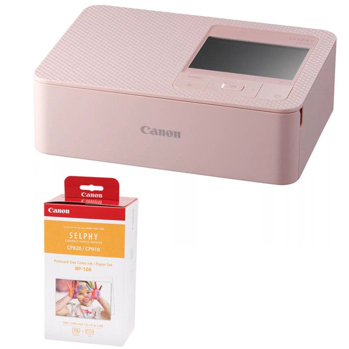 Canon imprimante selphy cp1500 rose+ rp108