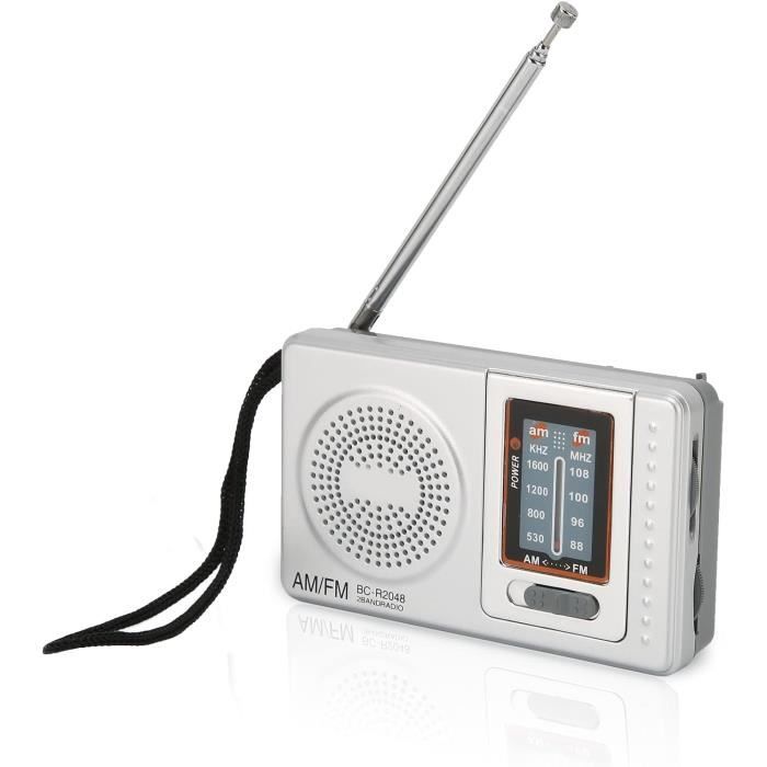 Petite Radio Portable AM FM De Poche - Radio Transistor à Piles Avec Haut-parleur Et Prise Casque - Noir