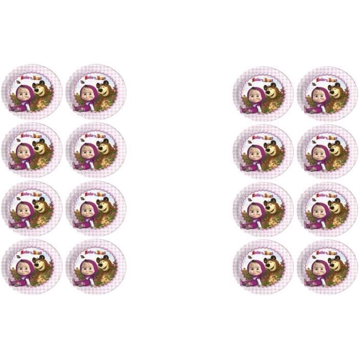 101 Pcs Masha Et L'Ours Set De Vaisselle, Masha Et L'Ours Set De