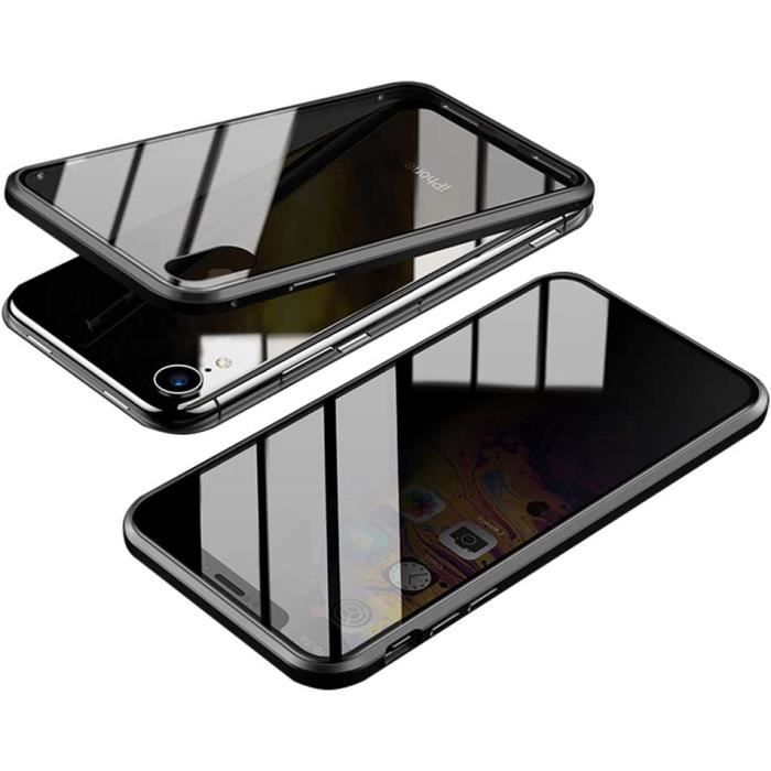 Coque Magnétique Anti Espion iPhone 13, Anti-Spy Double Face Verre