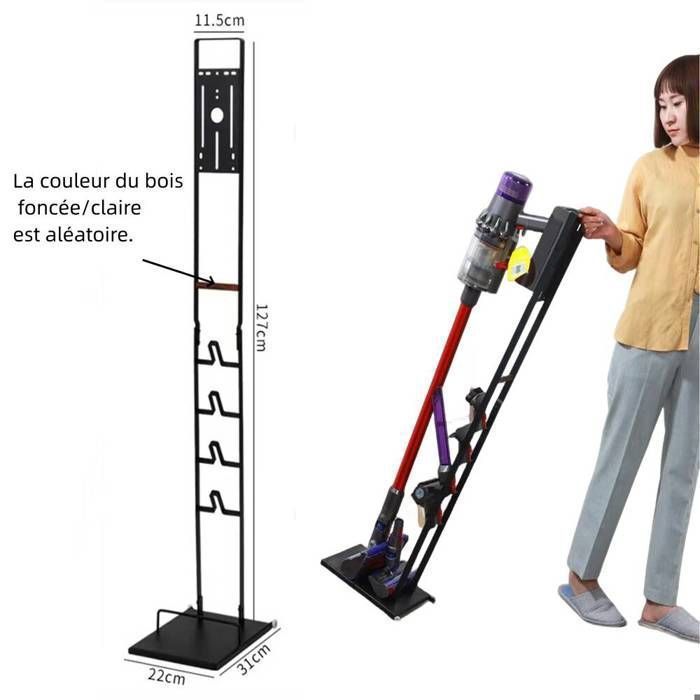 Support Aspirateur Porte-Aspirateur en Métal Support de Rangement pour Dyson V15 V12 V11 V10 V8 V7 V6 Accessoires avec Roues