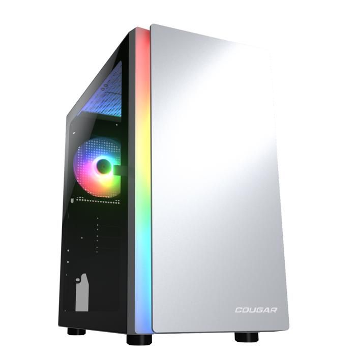Boitier PC Gaming – Cougar Gaming – PURITY RGB WHITE – Bande LED ARGB – Carte graphique jusquà 305 mm – Jusquà 5 ventilateurs