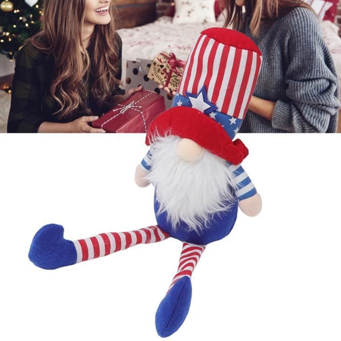 Pointe De Sapin Noël Gnome Père Noël - 58cm, Tissu Doux, Ressort Intégré - Décoration De Noël Rouge