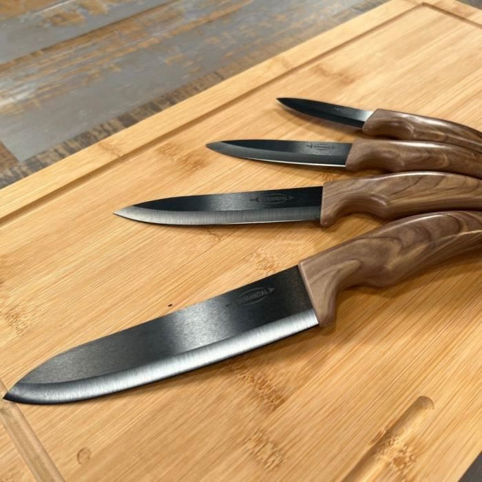 Couteau Chef, couteau universel & couteau à découper - Couteaux Légende lames céramique noire - Durandal Couteau universel 10cm